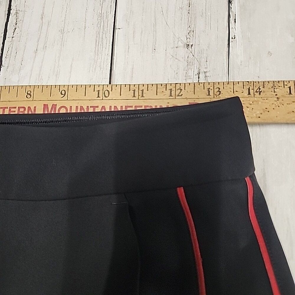 Athleta Stellar Novelty Trouser Stretchy Womens Size 6 Black Red Side Stripe Zip - Picture 5 of 13